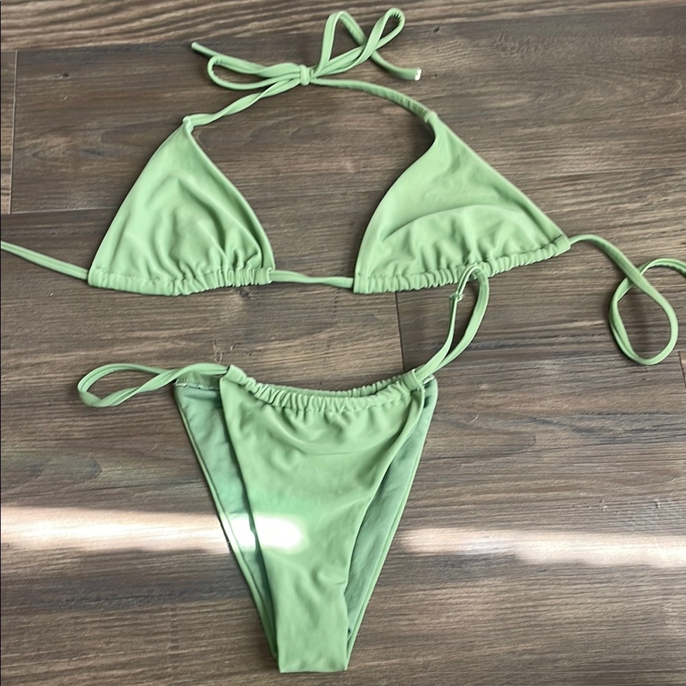 Princess Polly Green Triangle Bikini Set